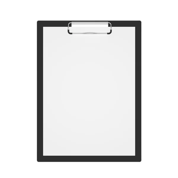 Black 3d illustration clipboard isolated on white — Stock Photo, Image