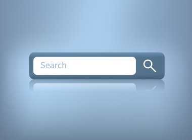 web arama çubuğu mavi arka plan üzerinde vektör çizim