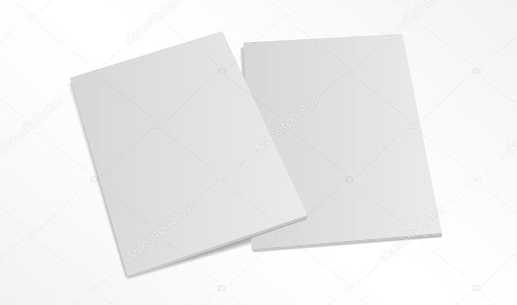 two blank magazine covers isolated on white background