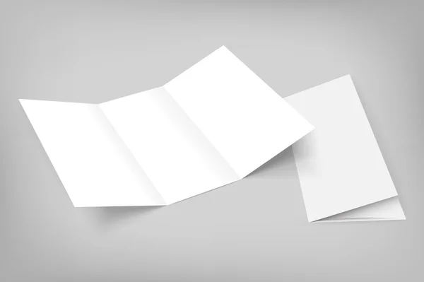 Vetor em branco tri fold mockup em cinza —  Vetores de Stock