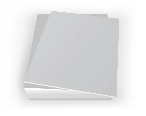Pile de magazines de maquettes avec couverture blan — Image vectorielle