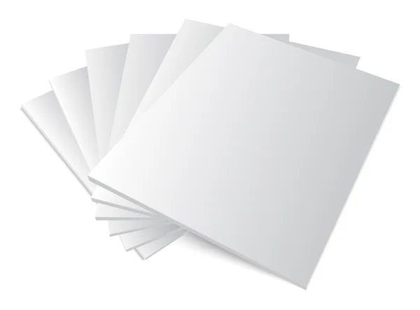 Pila de cubiertas de revistas en blanco — Vector de stock