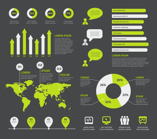 Set of infographic elements with icons — Stock Vector