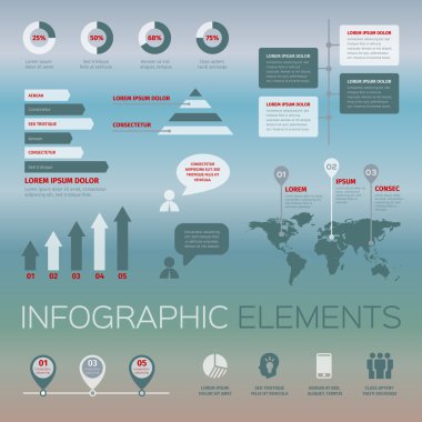 Modern Infographic öğeleri kümesi