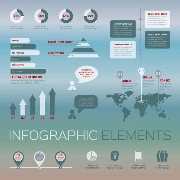 Conjunto moderno de elementos infográficos — Archivo Imágenes Vectoriales