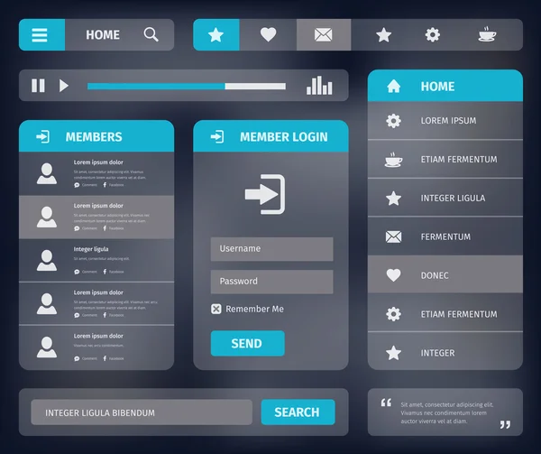 Design de modelo de interface web móvel vetorial — Vetor de Stock