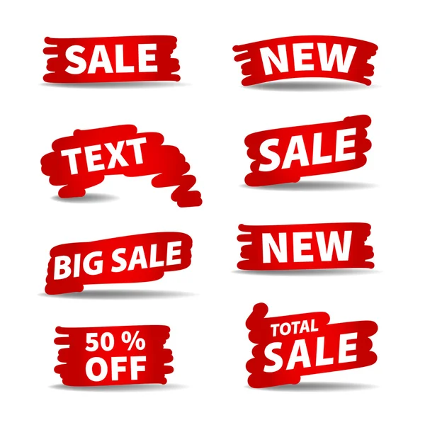 Red vector sale labels — Stock Vector