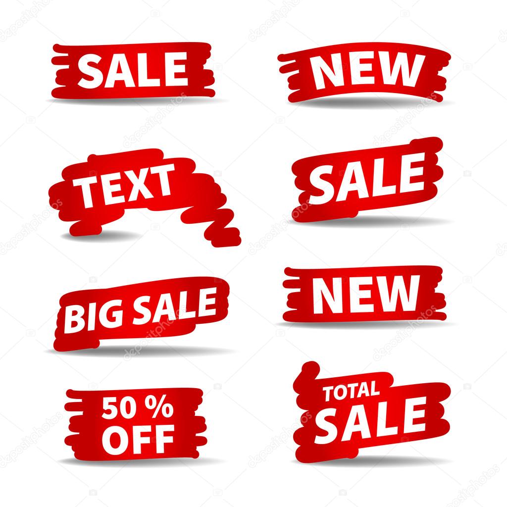 red vector sale labels