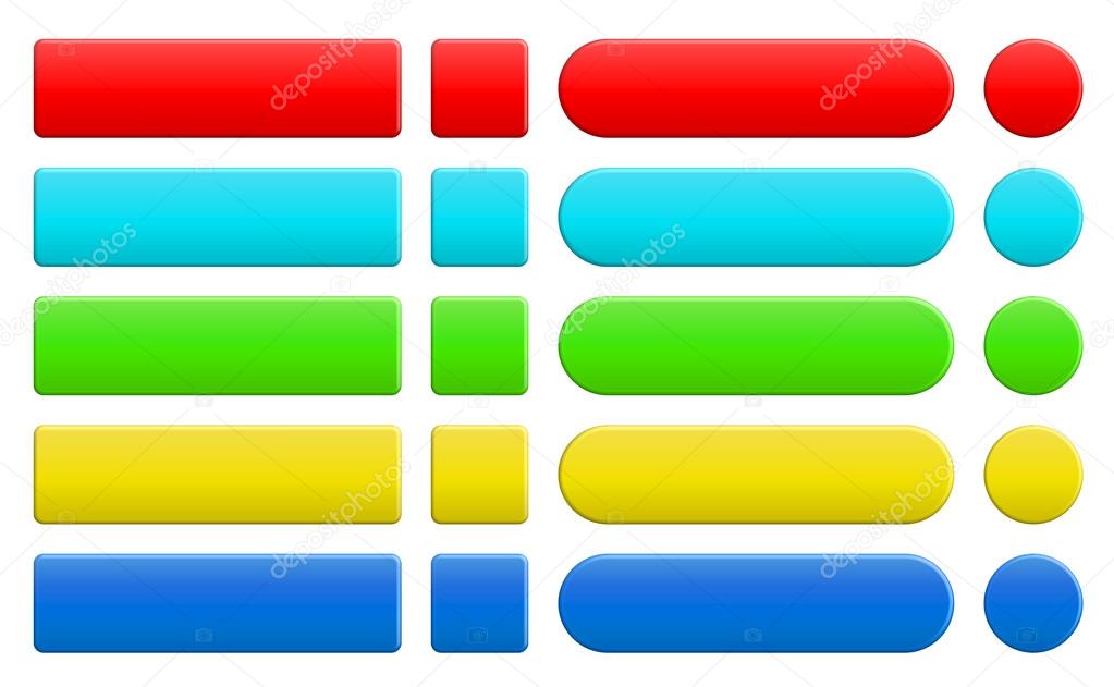 set of blank colorful internet buttons
