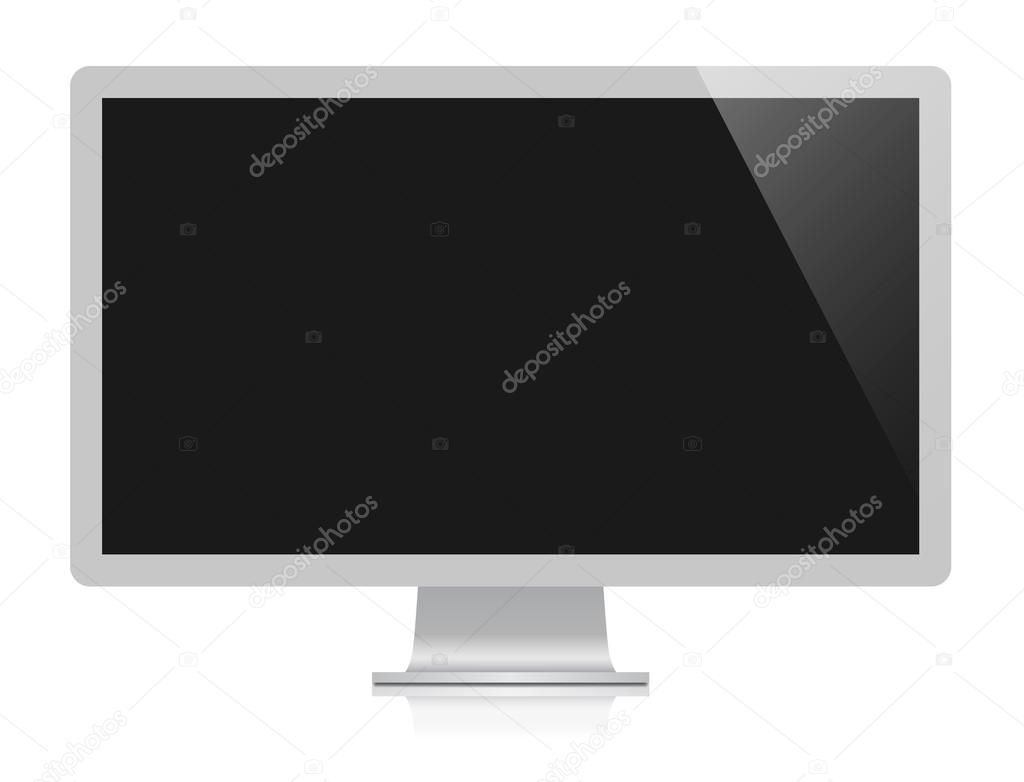 vector computer monitor isolated on white