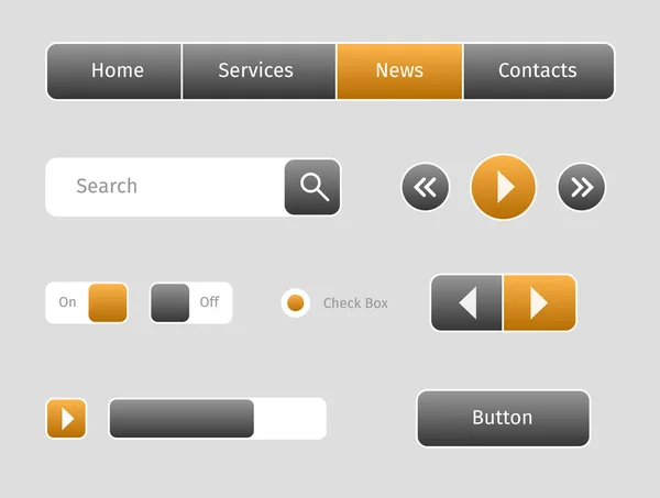 Serie di pulsanti web con contorni — Vettoriale Stock