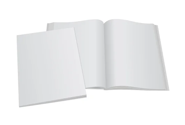 Modelo de revista em branco com capa — Vetor de Stock