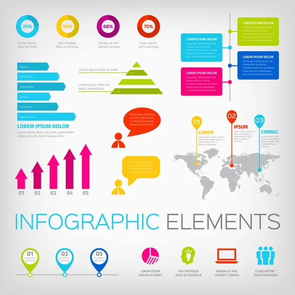 renkli infographics öğeleri