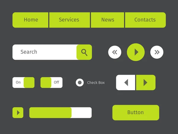 Set groene web buttons — Stockvector