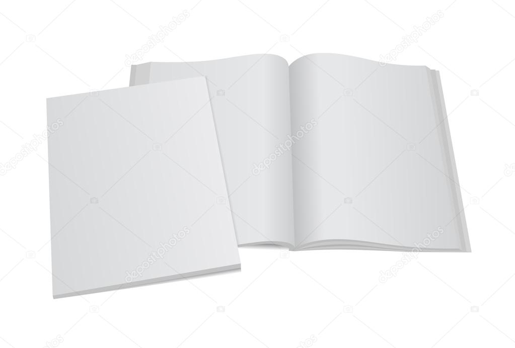 blank magazine template with cover