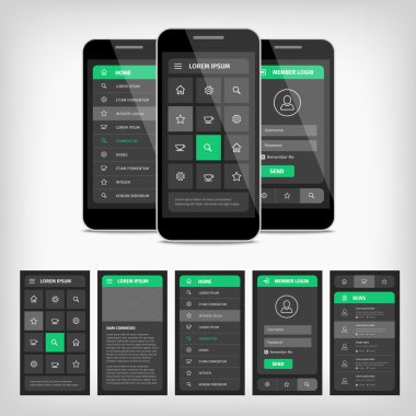 Mobil UI vektör çizim