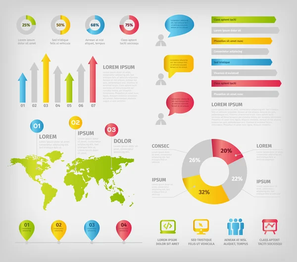 renkli infographics öğeleri