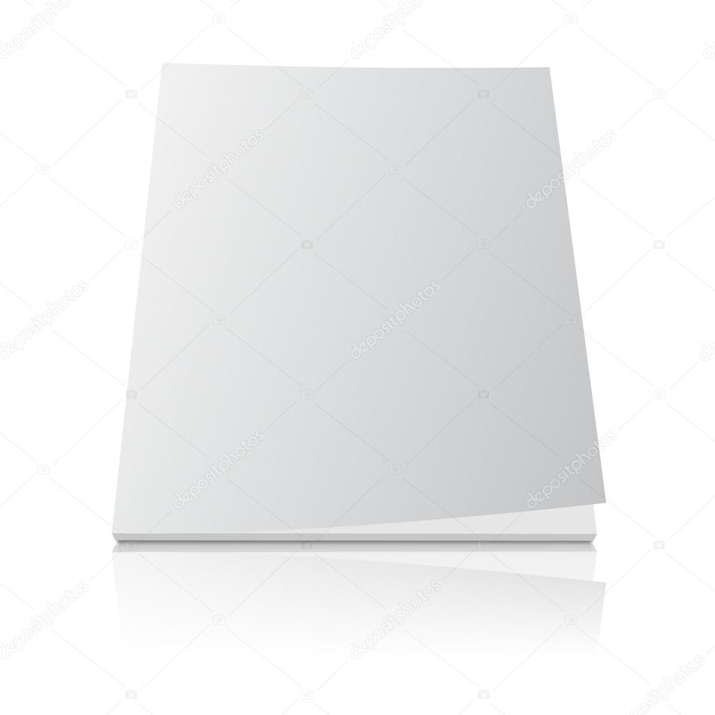 blank magazine template cover on white
