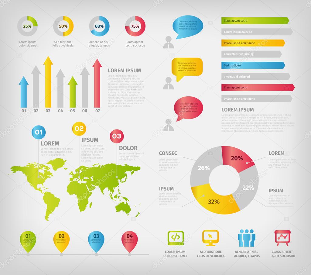 Colorful infographics elements