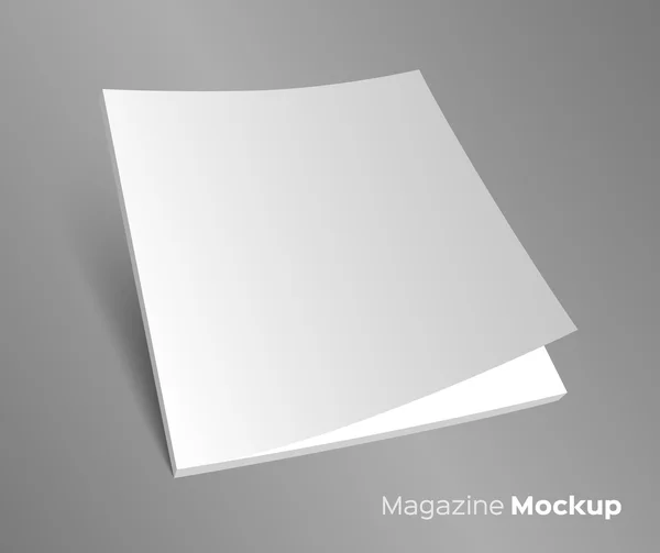 Copertina brochure in bianco 3D su grigio — Vettoriale Stock