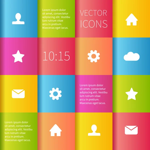 Colourful boxes ui design — Stock Vector