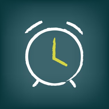 Vektör çalar saat çizim tebeşir.