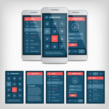 vector conception of mobile user interface clipart