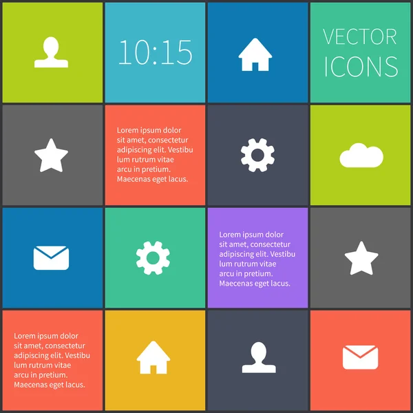 Vector colorful squared ui — Stock Vector