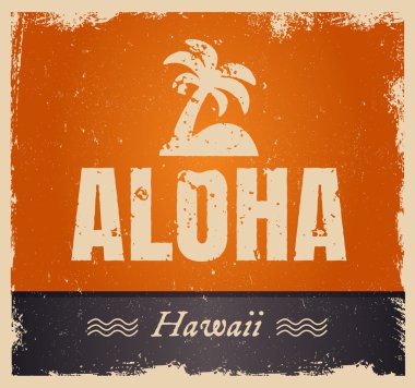 Aloha vintage renkleri, retro arka plan Word'de vektör