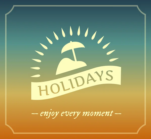 Retro letní prázdniny logo s rámečkem. — Stockový vektor