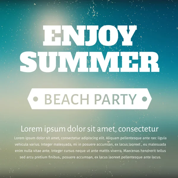 Sommaren beach party affisch med ett meddelande — Stock vektor