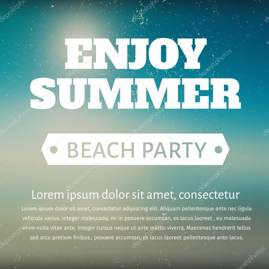 Summer beach party poster with a message