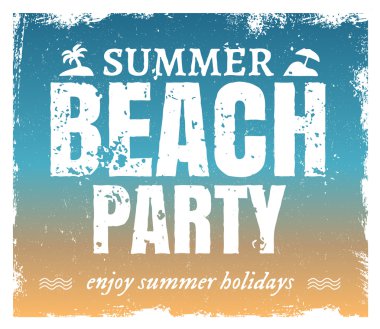 Yaz grunge beach parti poster sıcak arka plan ile