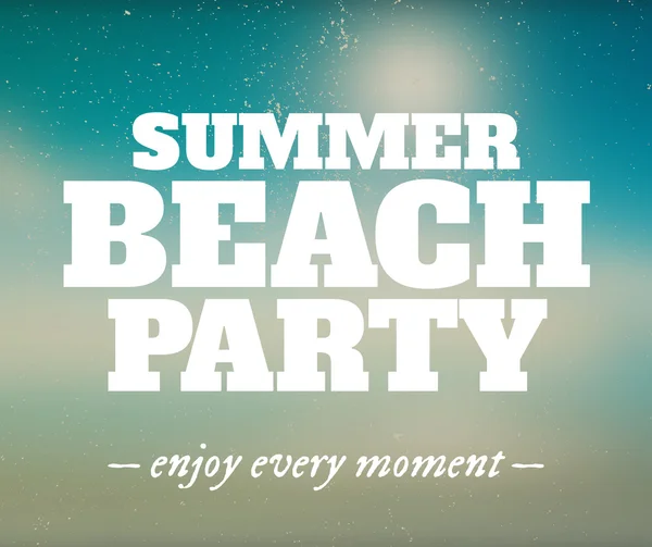Affiche de fête de plage d'été avec profiter de chaque moment — Image vectorielle
