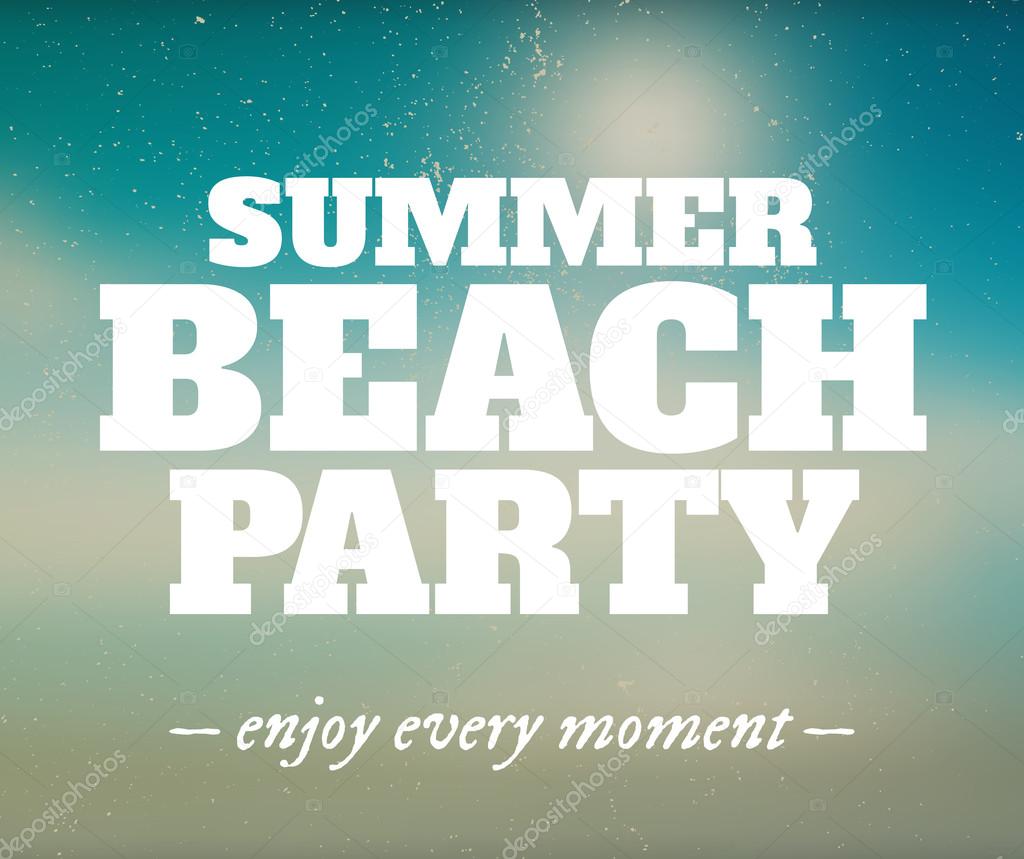 Summer beach party poster with enjoy every moment