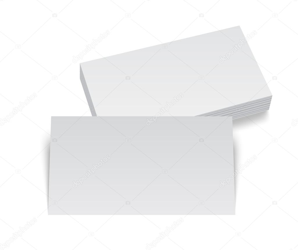 Isolated stack of blank business card on white with soft shadows