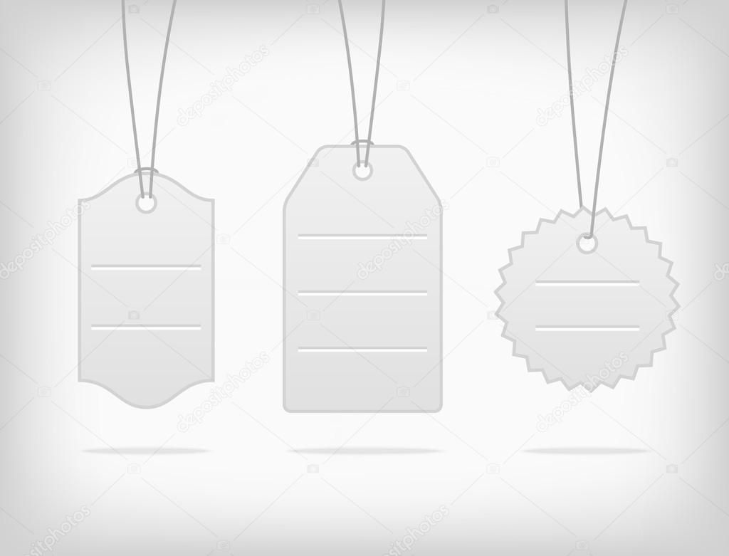 Vector hanging blank steel pricing tags