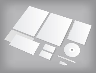 CI şablonları mock-up kartvizitler ve defter ile kümesi. 