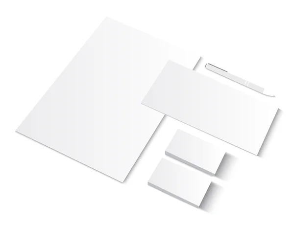 Conjunto de modelos em branco CI com cartões de visita . — Vetor de Stock