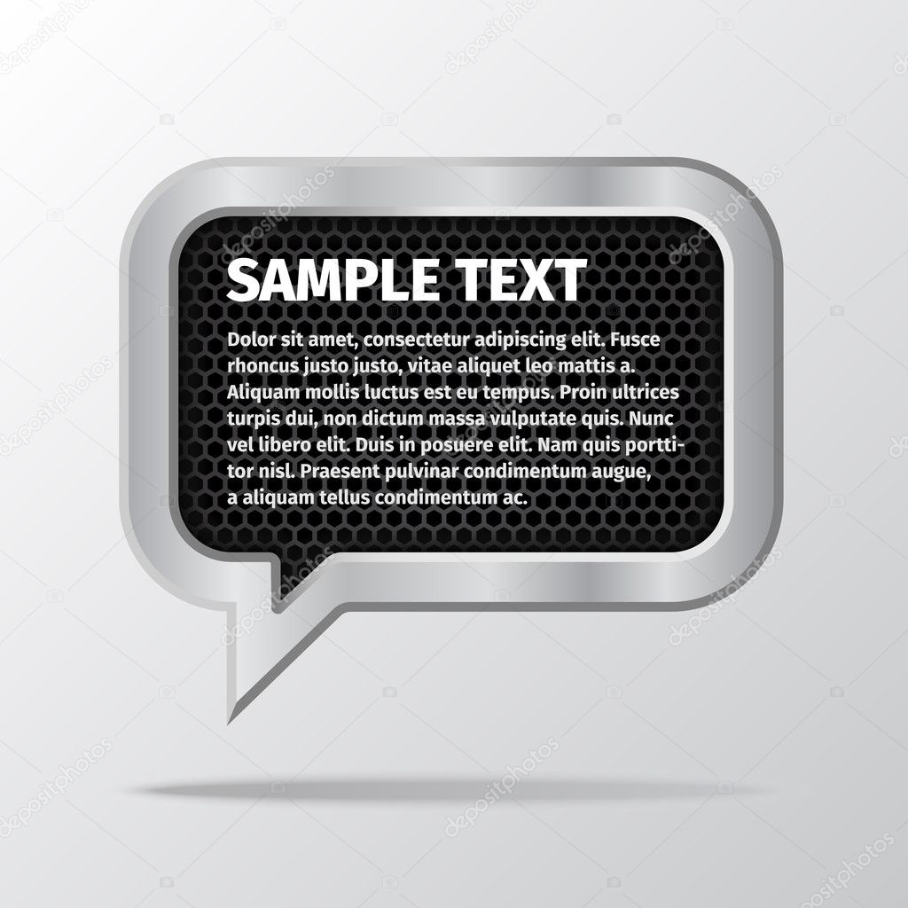 Silver speech bubbles for message on white background.