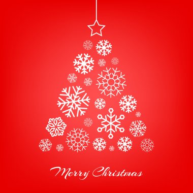 Vektör Noel ağacı kırmızı kar taneleri yapılan.