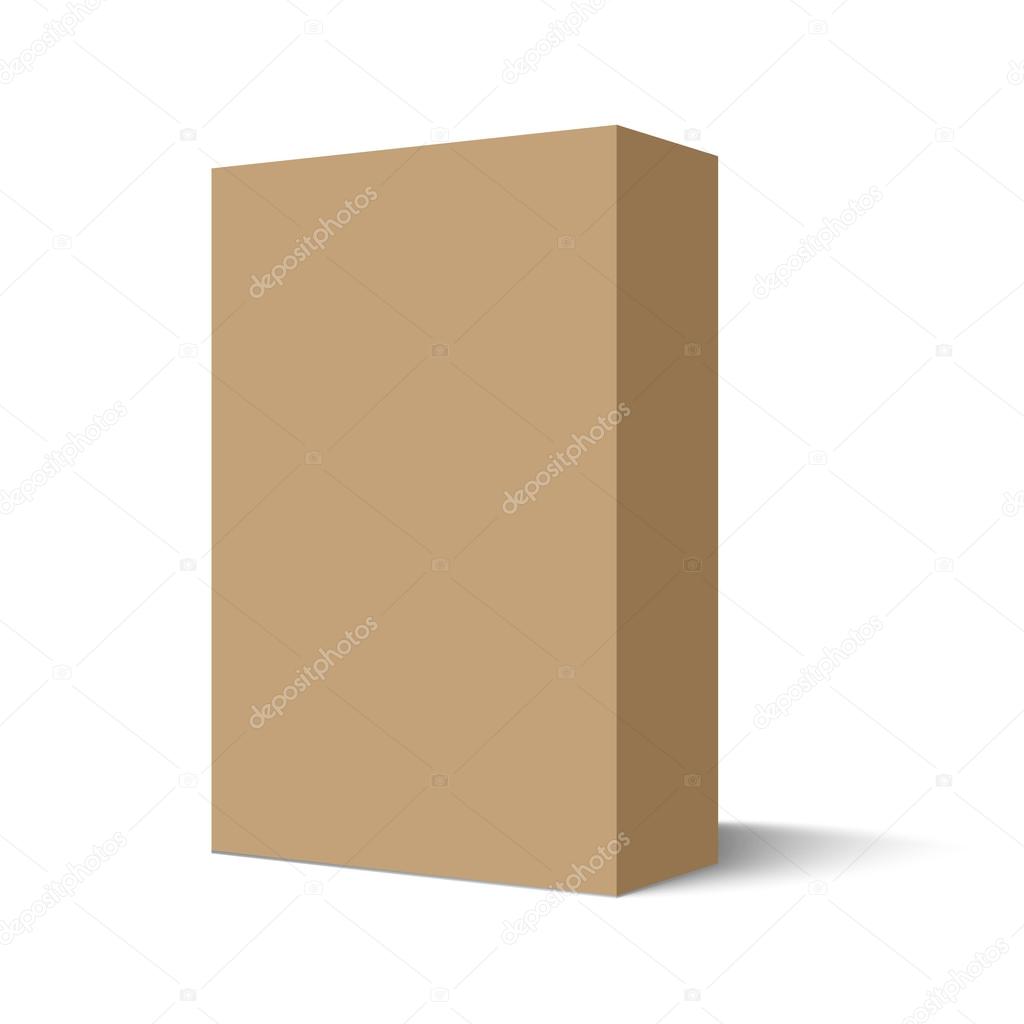 Illustration mockup cardboard package box.