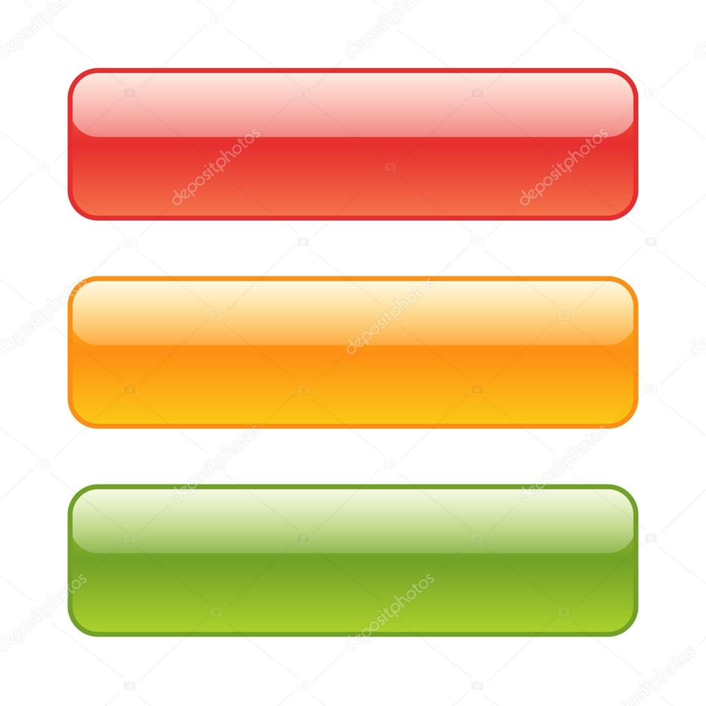 Set of red, green and yellow web background buttons