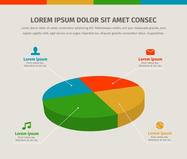 Modern 3d grafik web veya broşür tasarımı için pasta.