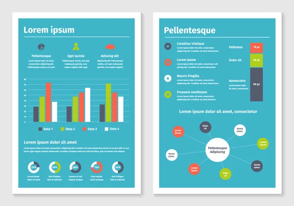 Plantilla de folleto de infografía empresarial moderna 2 — Archivo Imágenes Vectoriales