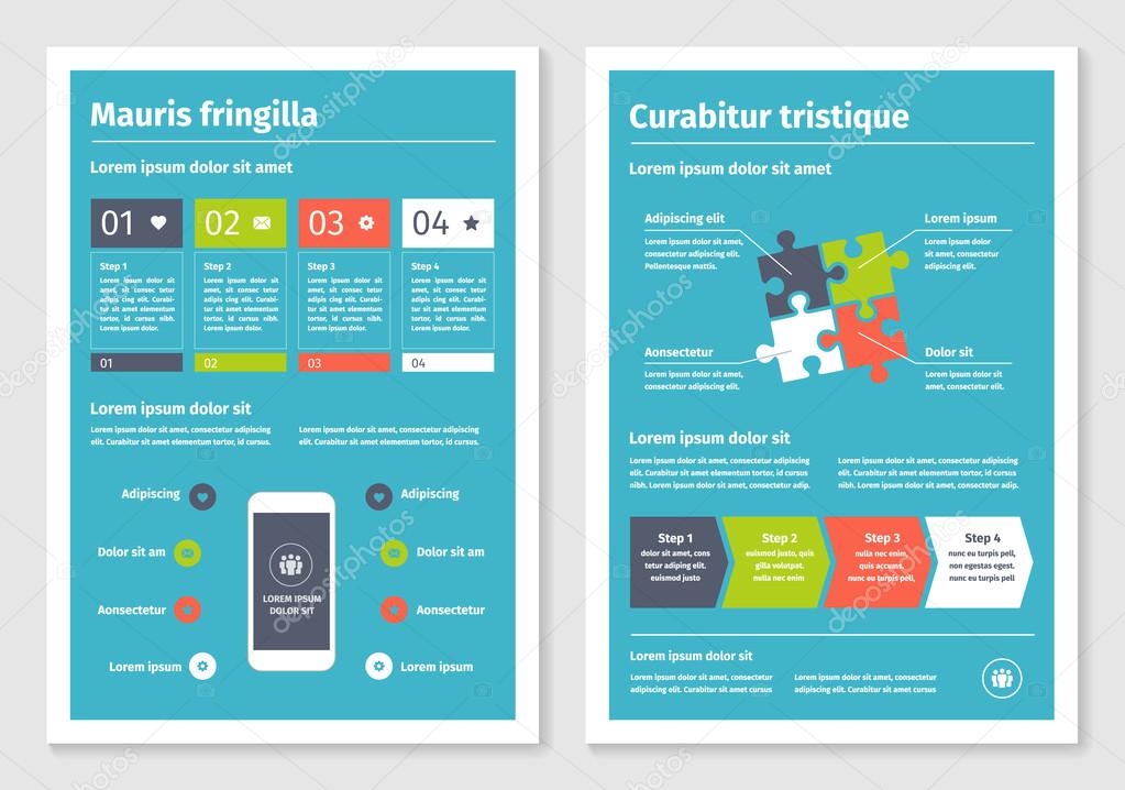 Modern business infographic brochure template 4