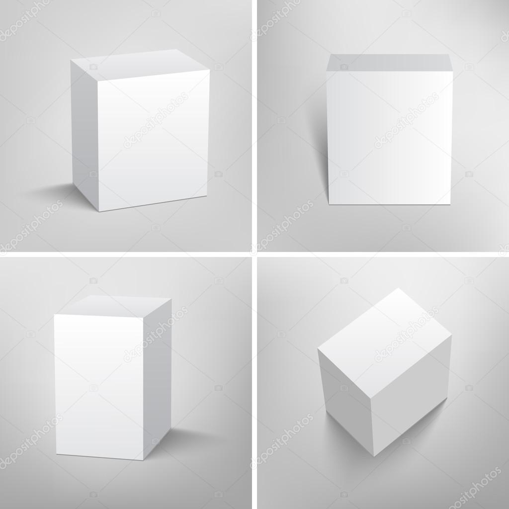 Set of blank white packaging boxes for design