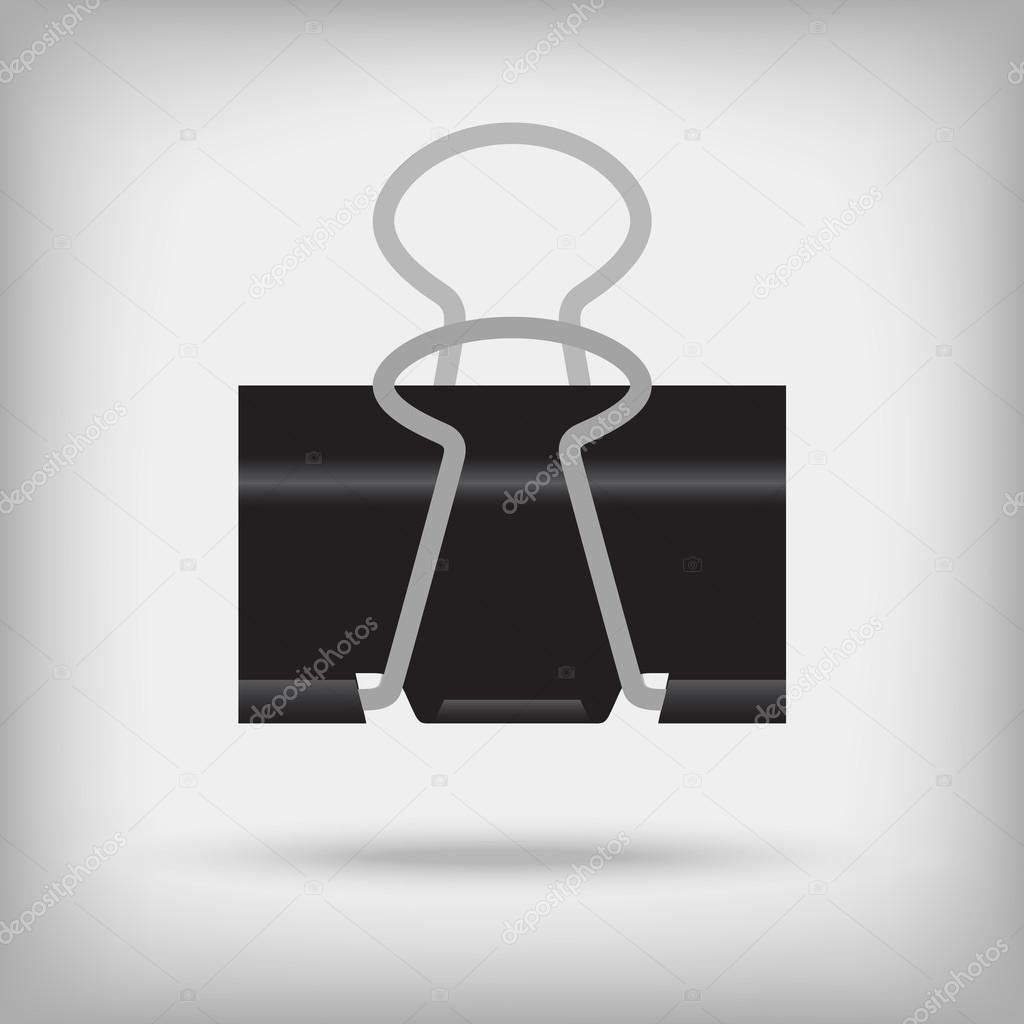 Vector paper clip isolated on white background.