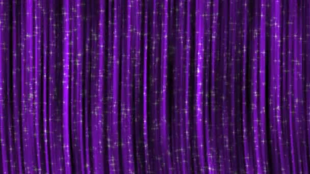 Rideaux violets avec fond de particules .