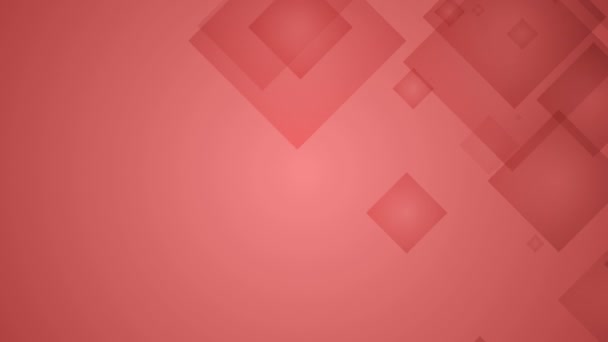 Abstrakte Quadrate auf rotem Hintergrund. — Stockvideo